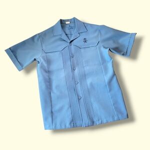 Iolani Hawaii Executive | Men's 60s VTG Steel Blue Short Sleeve Bowling Shirt